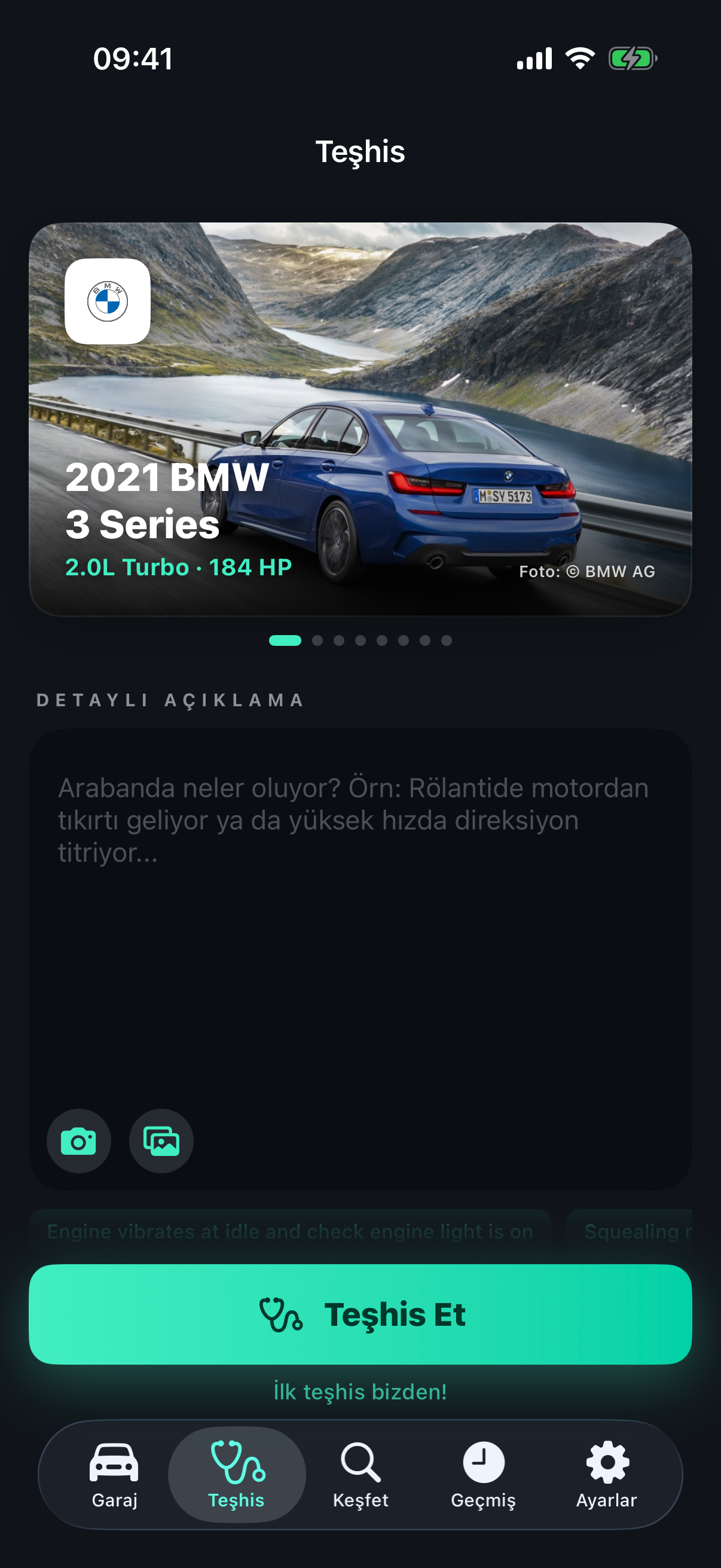 Diagnosis input screen